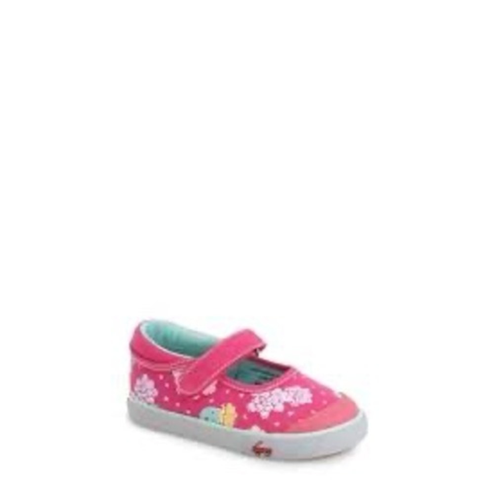 See Kai Run Marie pink floral Mary Jane Shoes girls size 11 casual wide toe box